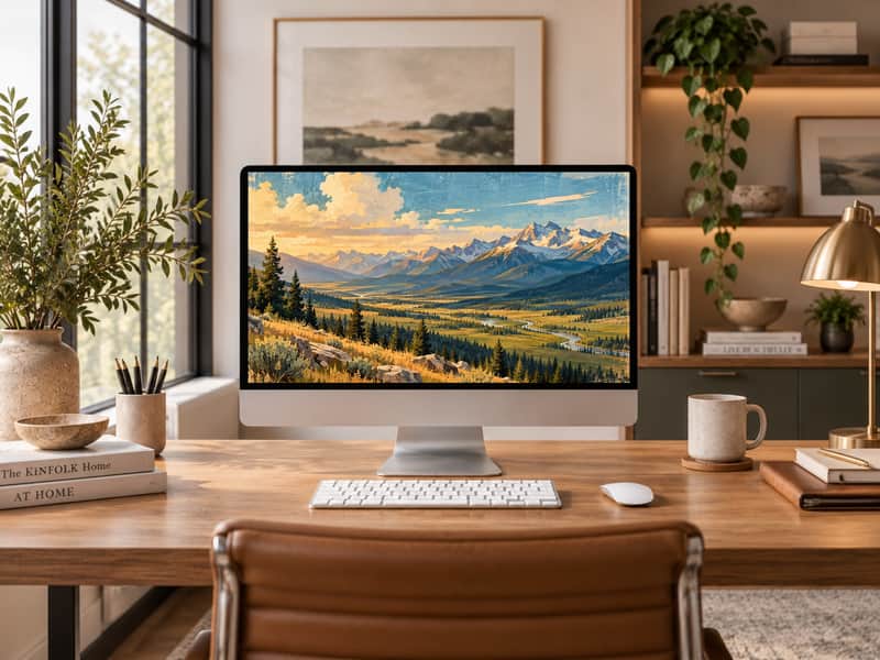 Big Sky Valley wallpaper shown on a desktop computer screen