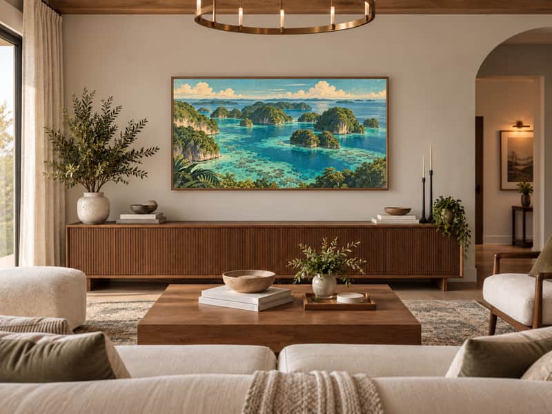 Lake Baikal, Irkutsk, Russia wallpaper shown as art on a Samsung Frame TV