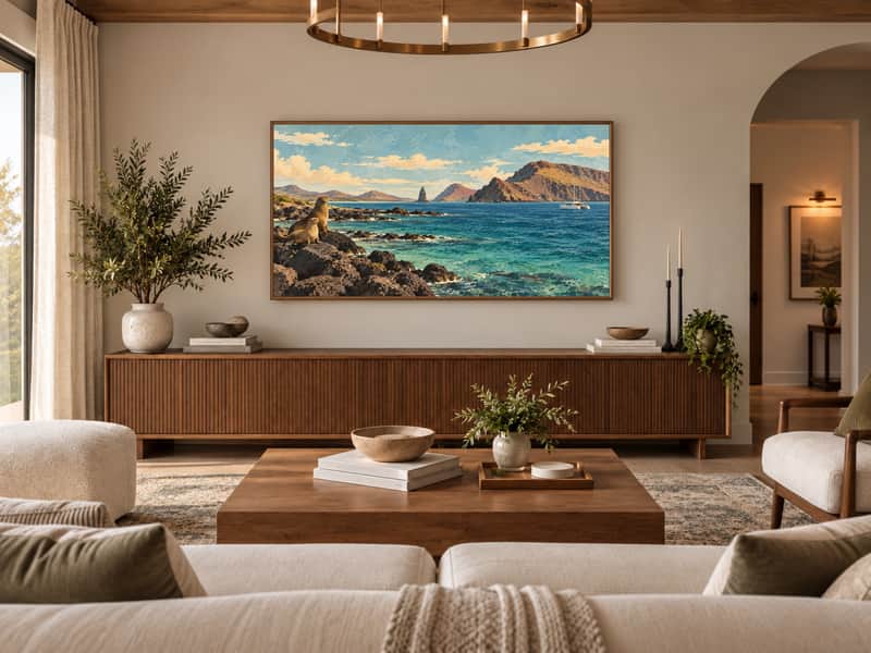 Palau Reefs, Palau, Pacific Ocean wallpaper shown as art on a Samsung Frame TV